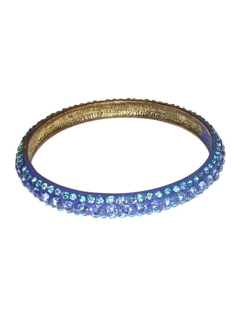 WOMEN'S CRYSTAL BRACELET BLUE AND TURQUOISE TWO-TONE BANGLE